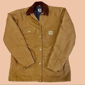Carhartt button up tan khaki coat
